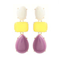 Colored resin earrings for women with Bohemian style exaggerated accessories.