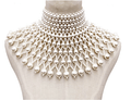 Necklace Women Pearl Body Chain Wedding Dress Accessories Necklace Cutout Dress Accessories on display