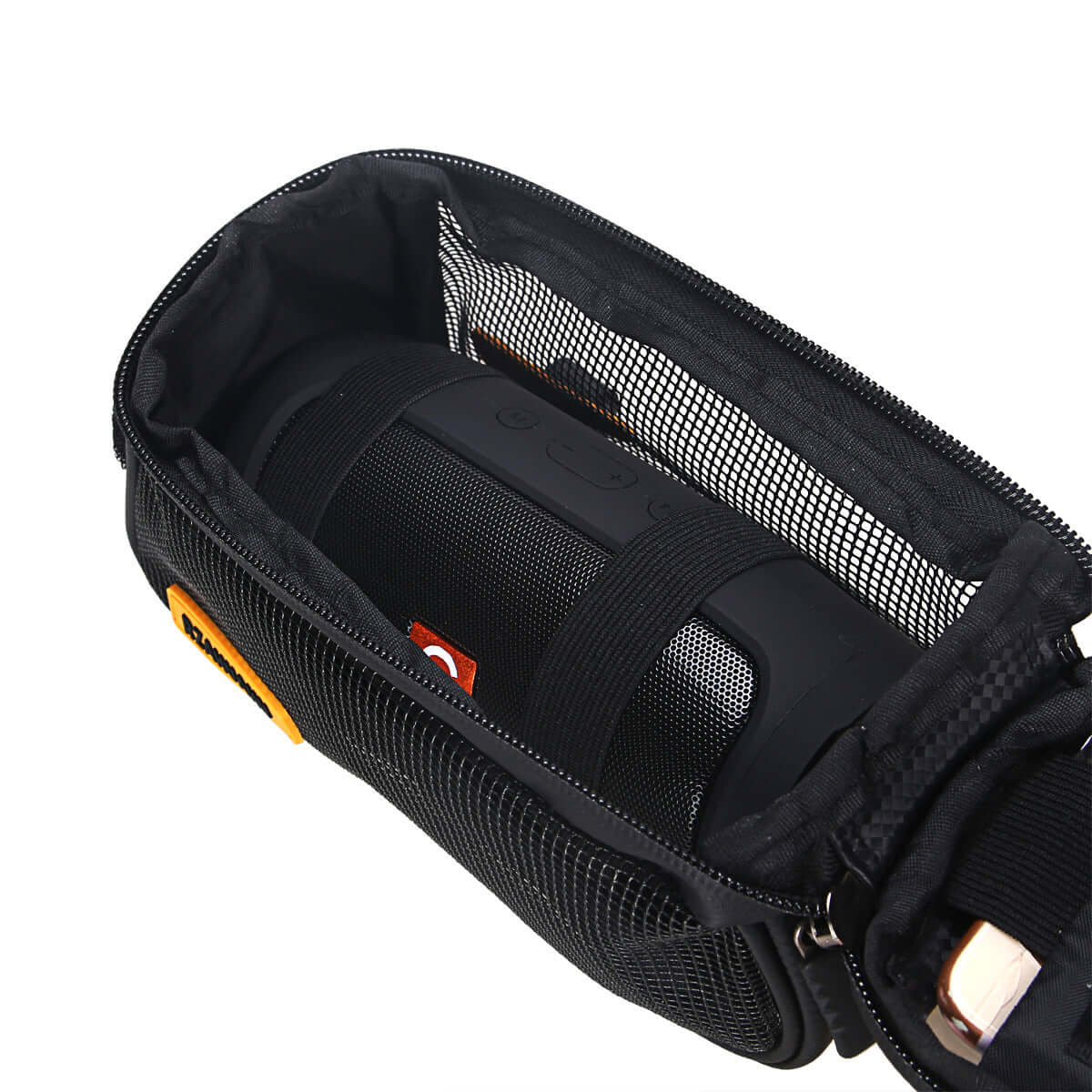 Bicycle Bag Golf Front Beam Bag Mountain Bike Headphone Audio Bag Mobile Phone Navigation Upper Tube Bag Riding Accessories inside view