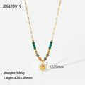 French fashion retro INS style necklace, sun pendant, accessories for women with colorful beads and gold chain.