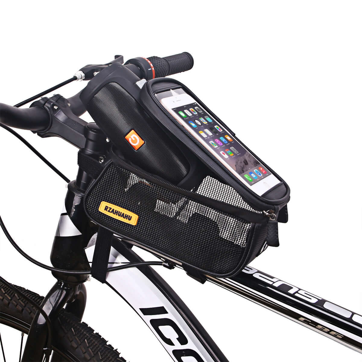 Bicycle Bag Golf Front Beam Bag Mountain Bike Headphone Audio Bag Mobile Phone Navigation Upper Tube Bag Riding Accessories on bike