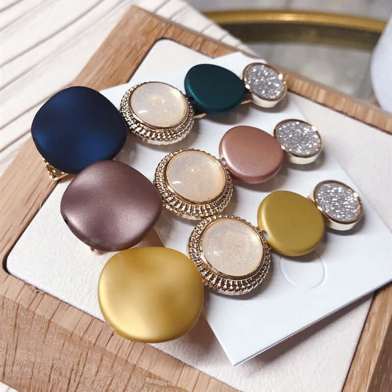 Women Crystal Hair Clip Candy Hit Color Bright Bangs Hairpin Hair Accessories for Girls Barrette Hair Accessories collection